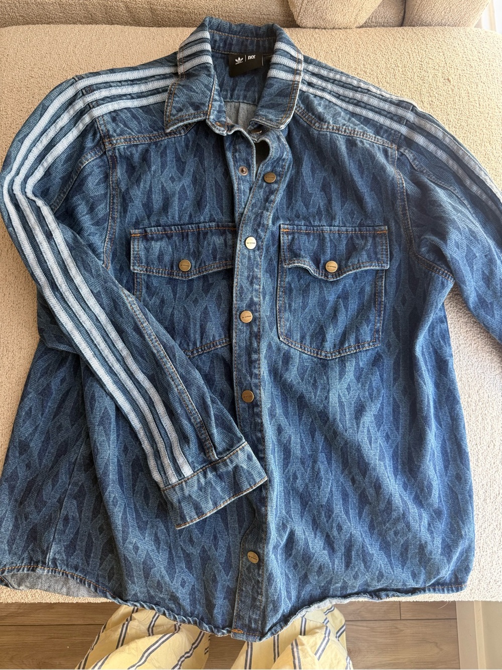 IVY PARK Blue Denim Button-Front Shirt Jacket